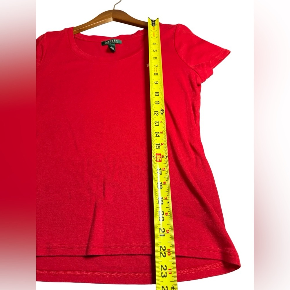 Lauren Ralph Lauren Red Logo Tee, Size L, Excellent Cond. - Picture 4 of 5